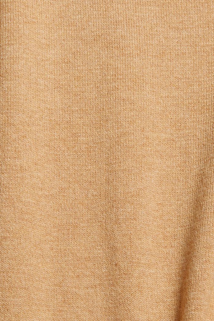 V-neck jumper containing organic cotton, KHAKI BEIGE, detail image number 4