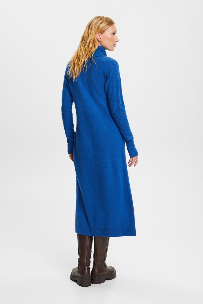 Turtleneck Midi Dress, BRIGHT BLUE, detail image number 3