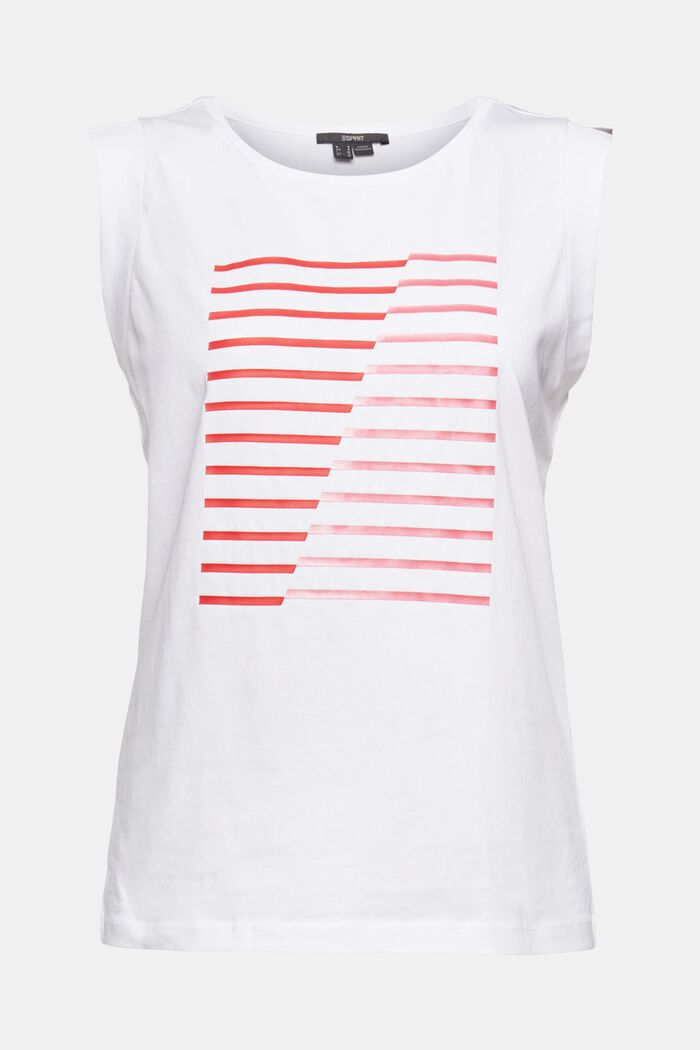Organic cotton T-shirt with a graphic print, WHITE, overview