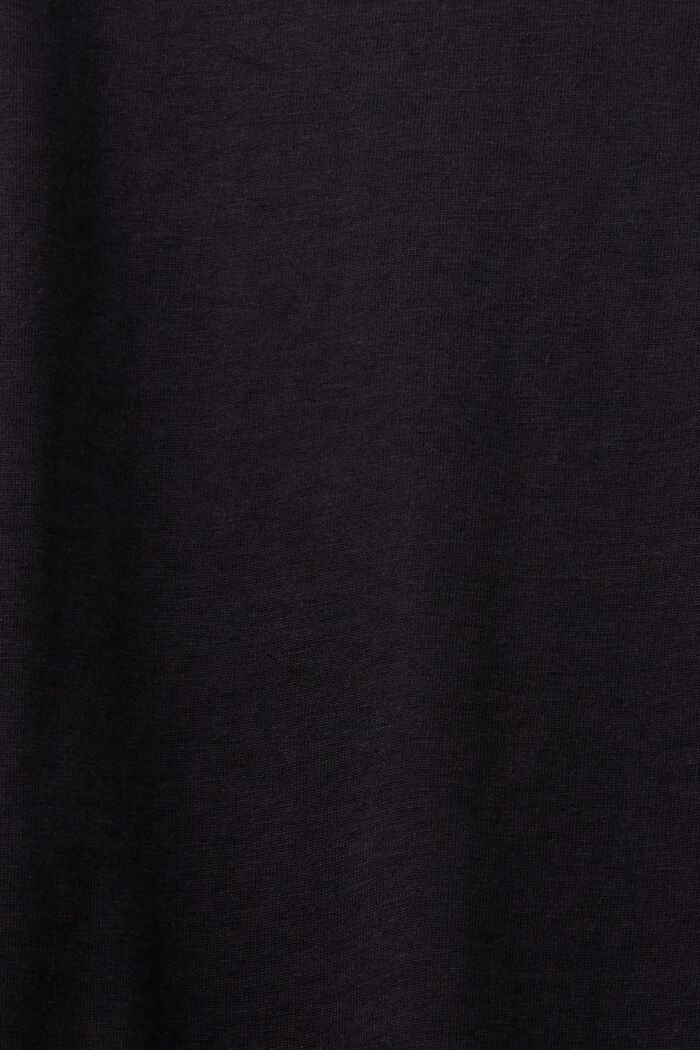 Organic Cotton V-Neck T-Shirt, BLACK, detail image number 4