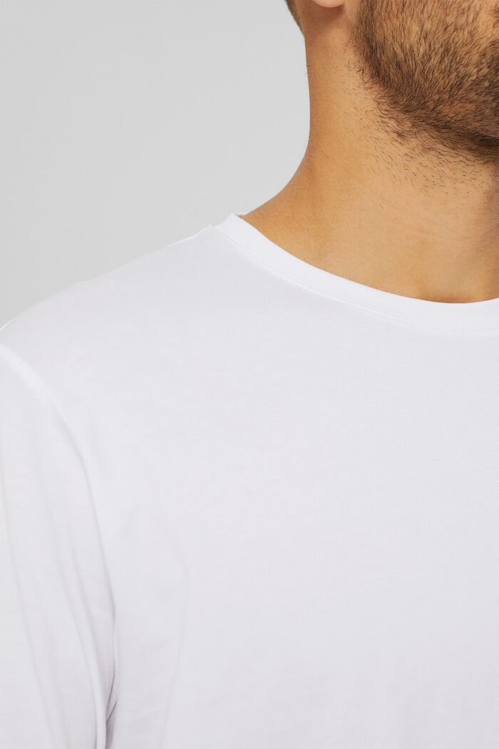 Jersey long sleeve top in 100% organic cotton, WHITE, detail image number 1