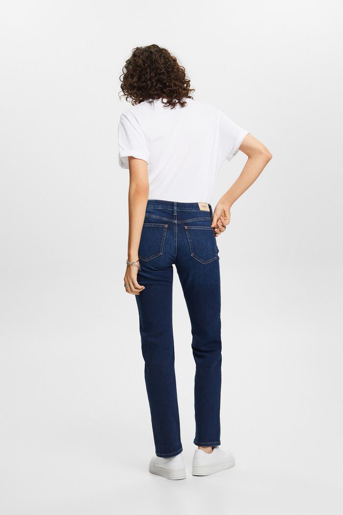 Straight leg stretch jeans, cotton blend, BLUE LIGHT WASHED, detail image number 3