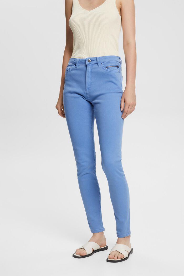 Stretch trousers with zip detail, LIGHT BLUE LAVENDER, detail image number 1