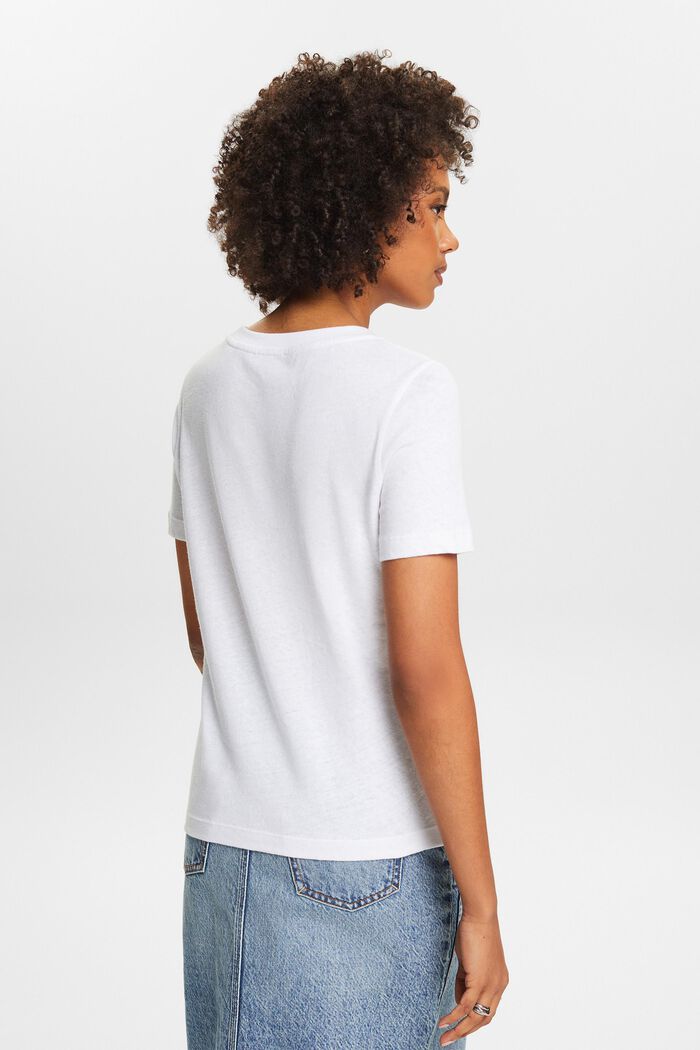 Cotton-Linen T-Shirt, WHITE, detail image number 2