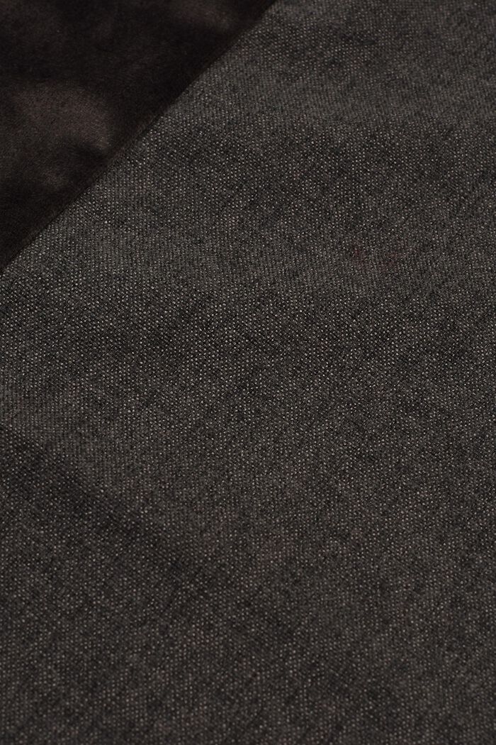 Mixed material cushion cover with micro-velvet, DARK GREY, detail image number 2