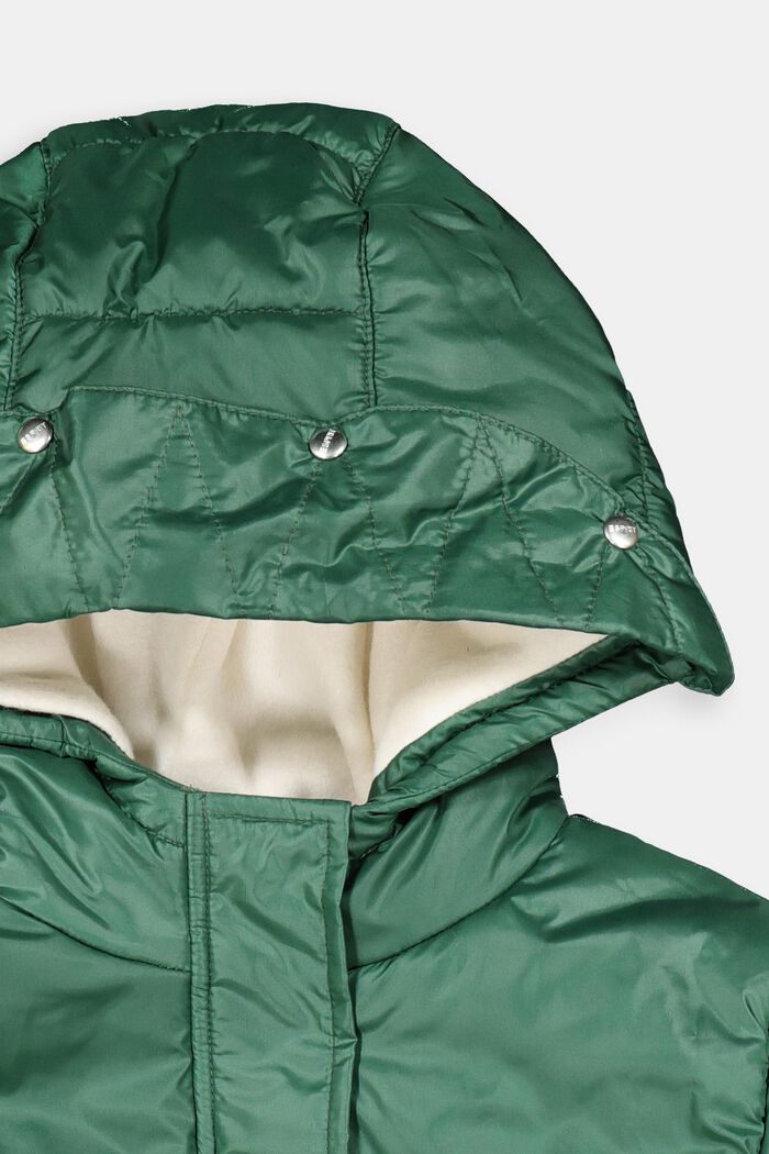 Quilted jacket with a hood and fleece lining, FOREST, detail image number 2