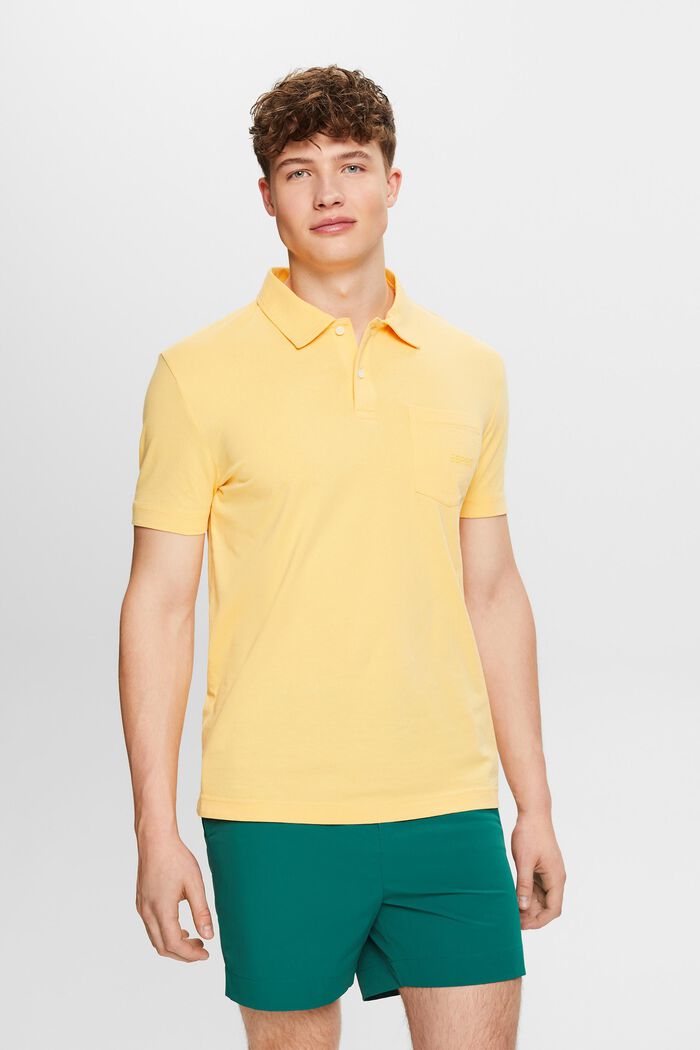 Logo Cotton Polo Shirt, SUNFLOWER YELLOW, detail image number 0