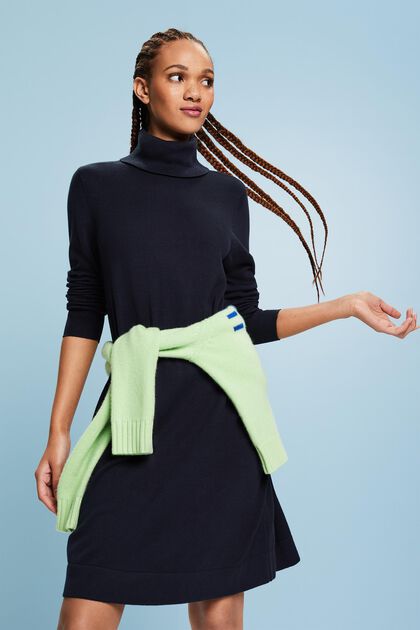 Turtleneck Knit Mini Dress