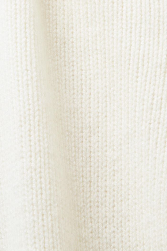 Wool Cashmere Logo Sweater, OFF WHITE, detail image number 5