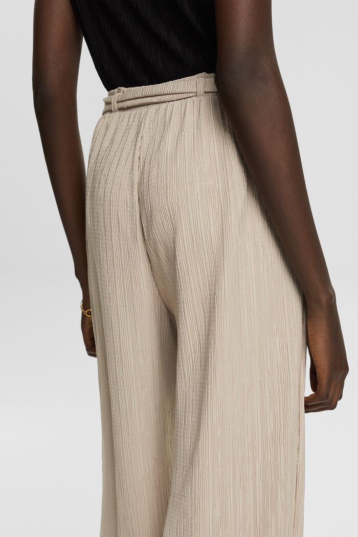 Wide-leg trousers with a crinkle finish, LIGHT TAUPE, detail image number 5