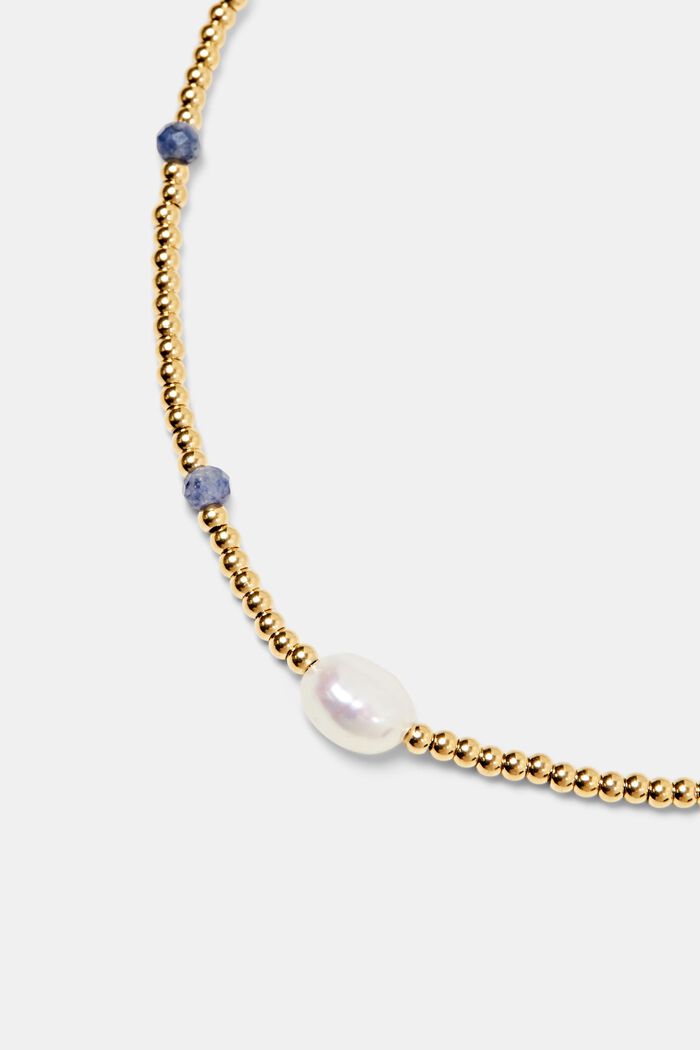 Pearl Stainless Steel Anklet, GOLD BICOLOUR, detail image number 1