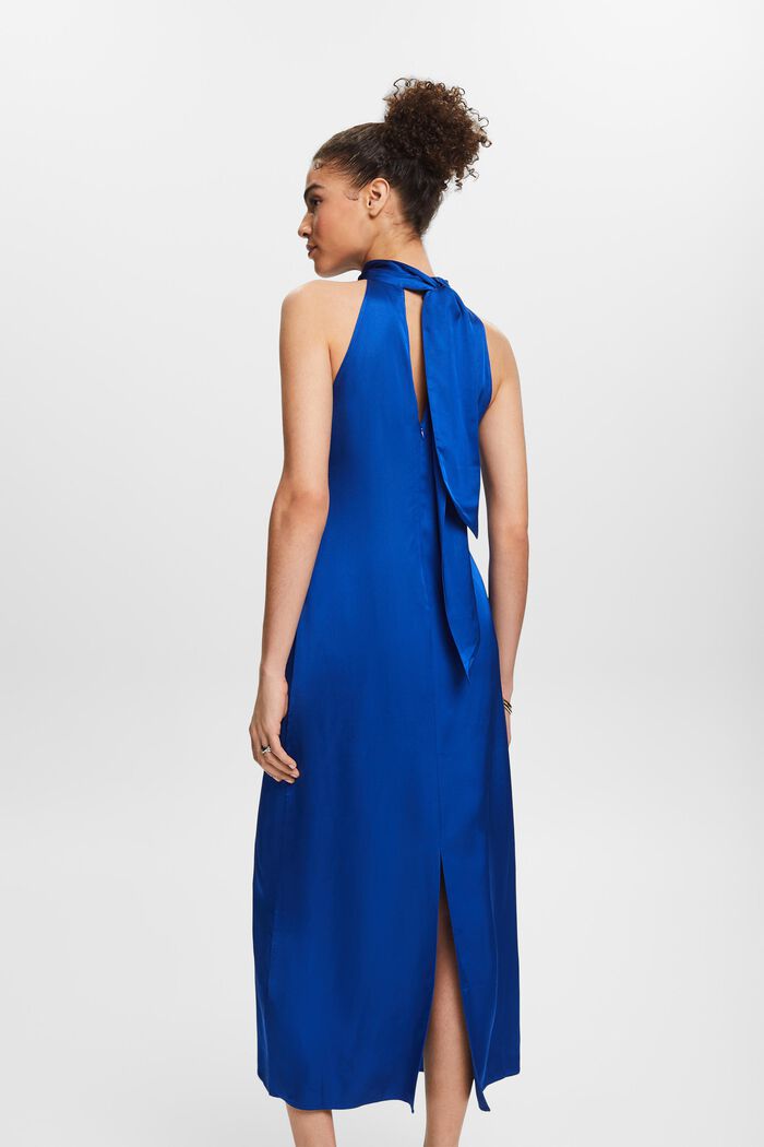 Satin Halterneck Maxi Dress, BRIGHT BLUE, detail image number 2