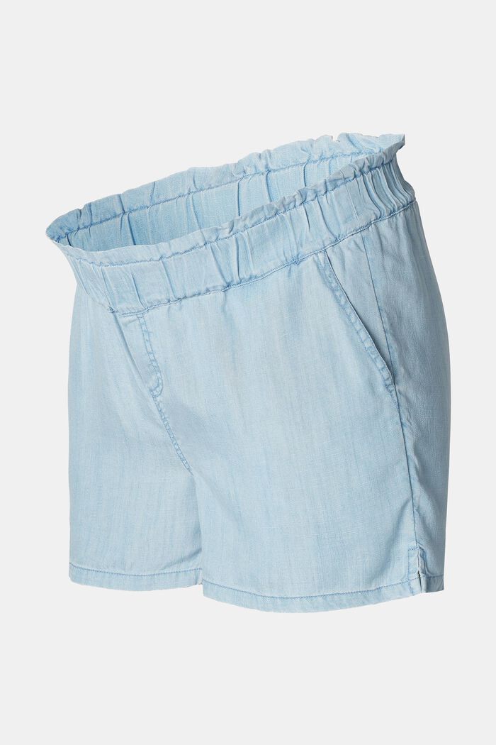 Shorts with elasticated under-the-bump waistband, LIGHT WASHED, detail image number 4