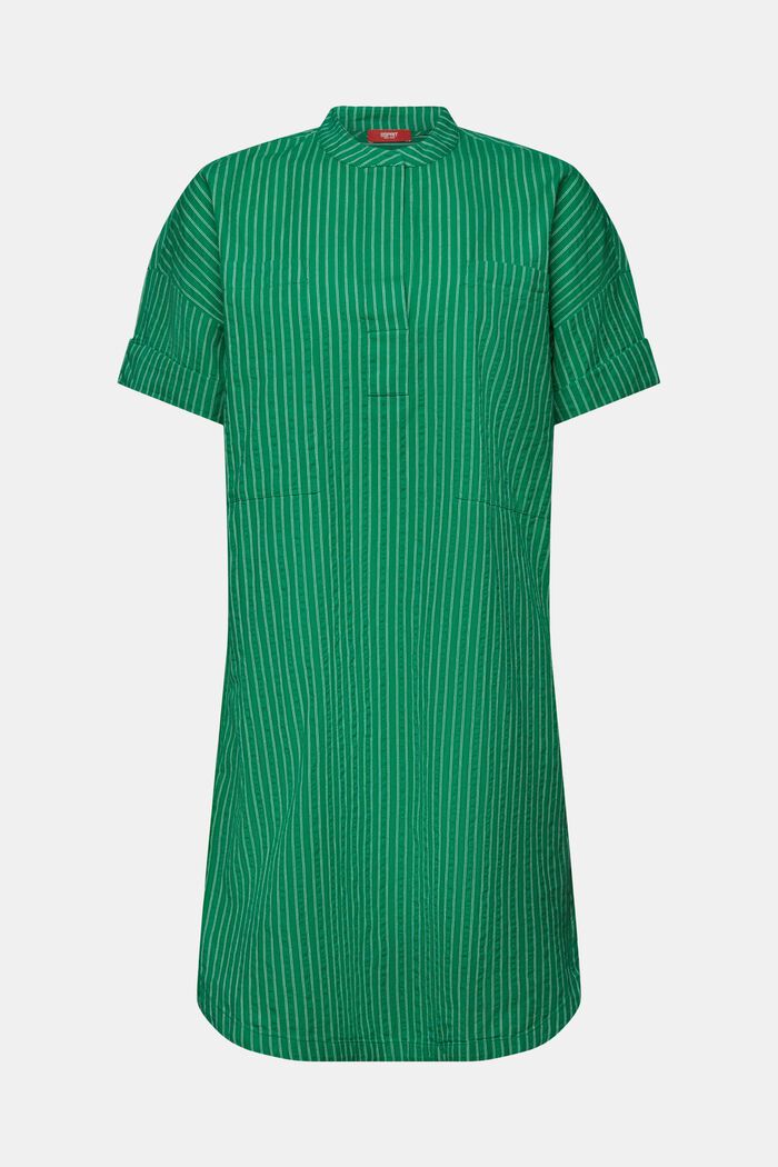 Striped Mini Shirt Dress, DARK GREEN, detail image number 5