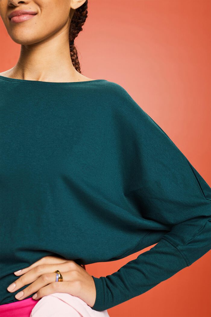 Batwing Sleeve Top, EMERALD GREEN, detail image number 1