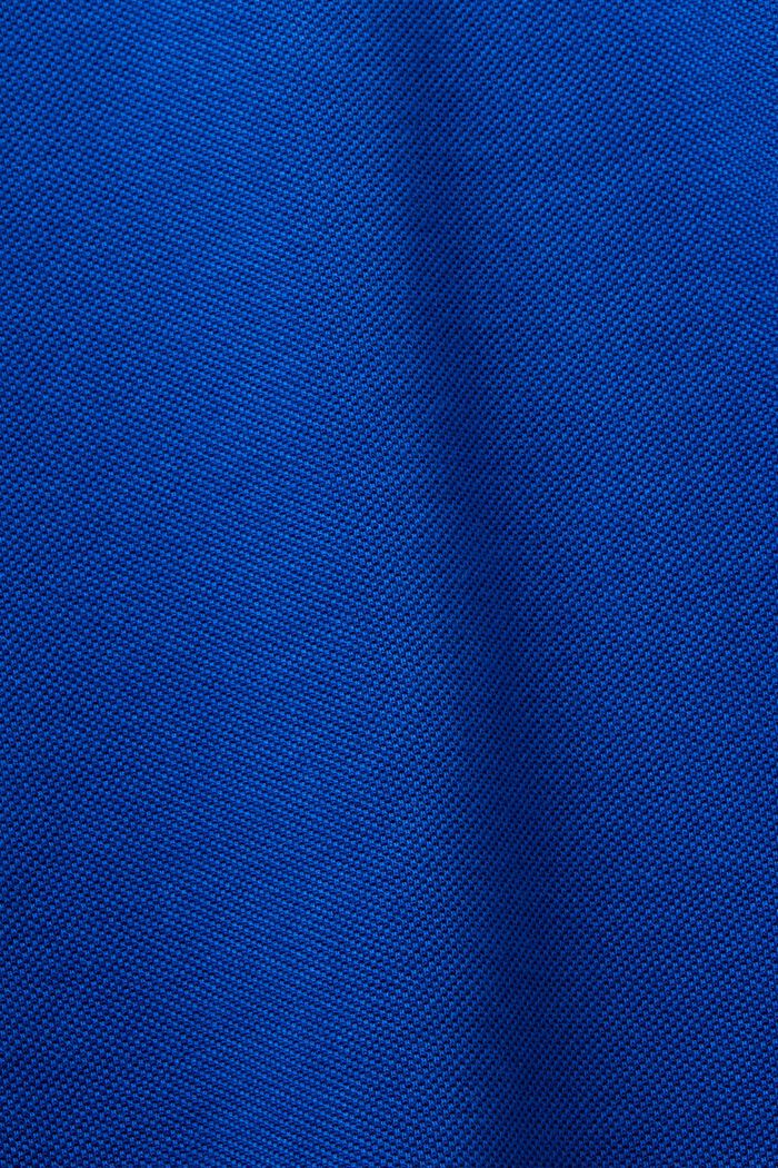 Cotton Pique Polo Shirt, BRIGHT BLUE, detail image number 4