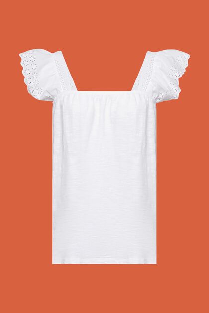 Jersey t-shirt with embroidered sleeves