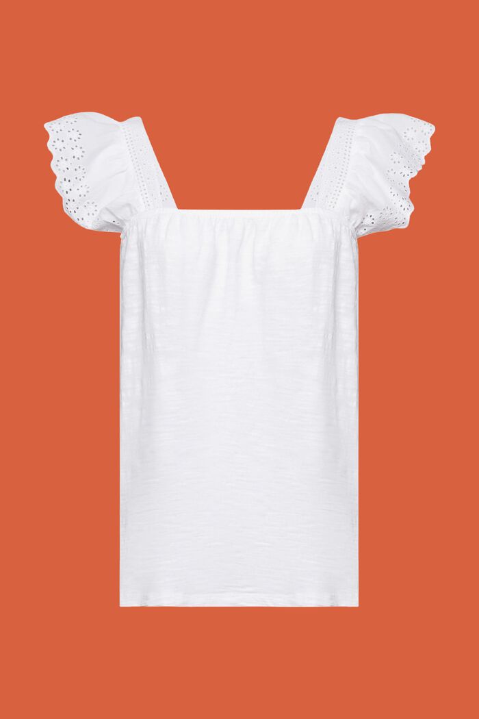 Jersey t-shirt with embroidered sleeves, WHITE, detail image number 5