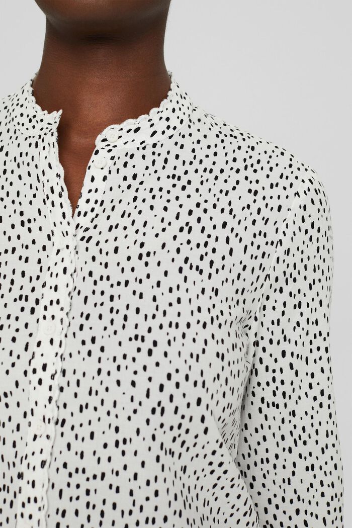 Patterned blouse with embroidery, OFF WHITE, detail image number 2