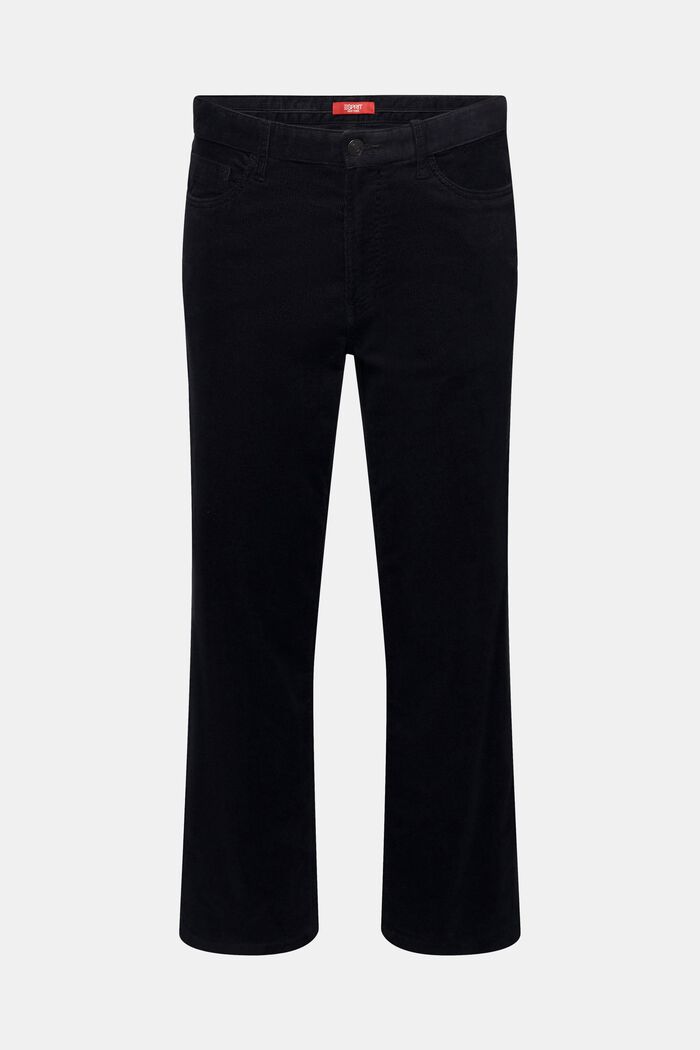 Straight Fit Corduroy Trousers, BLACK, detail image number 7