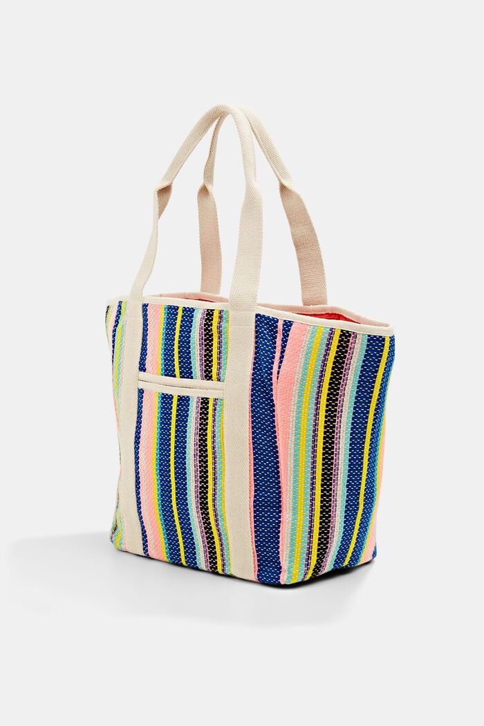 Colourfully striped shopper, CORAL, detail image number 2
