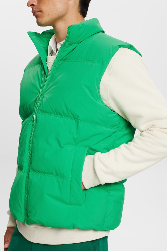 Quilted Puffer Vest, GREEN, detail image number 1