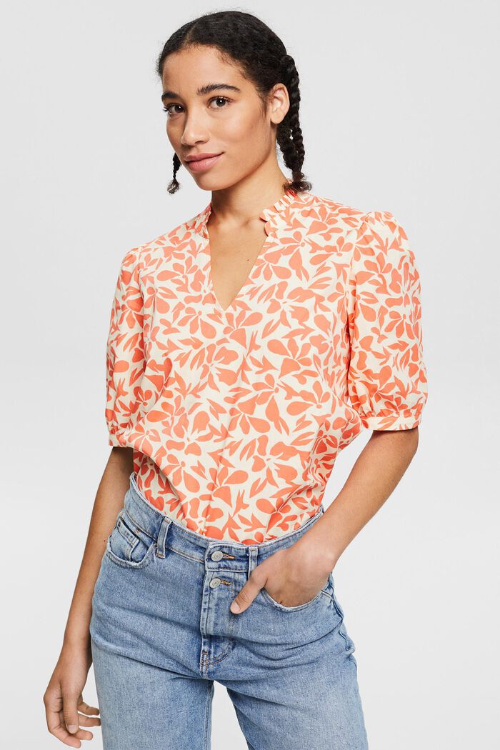 Blouse, CORAL ORANGE, overview