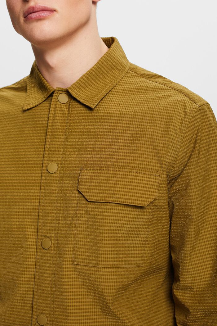 Textured Long-Sleeve Shirt, OLIVE, detail image number 2