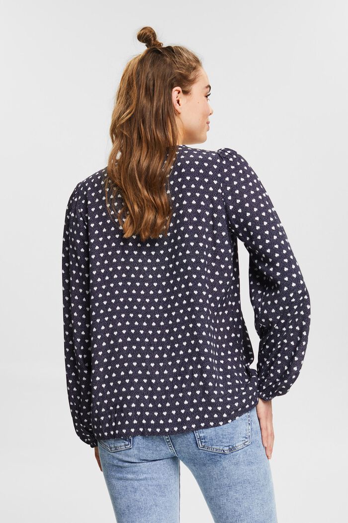 Blouse with an all-over print, NAVY, detail image number 3