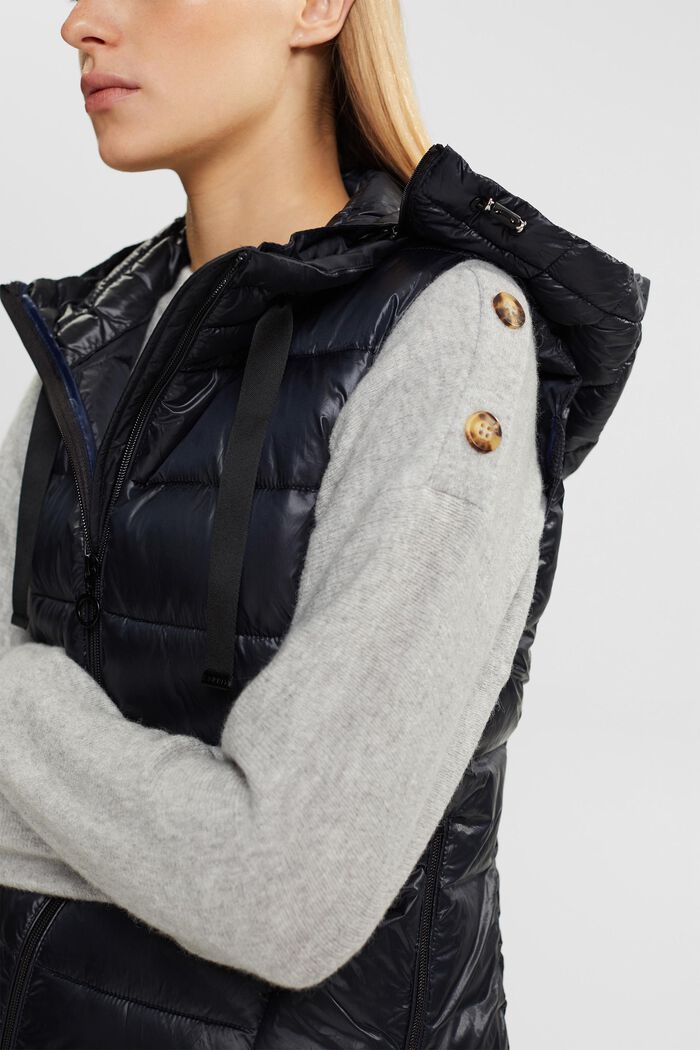 Quilted vest, BLACK, detail image number 2