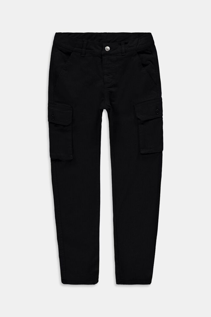 Cargo trousers made of cotton, BLACK, detail image number 0