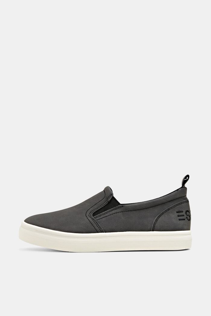 Slip-on trainers with a platform sole, DARK GREY, overview