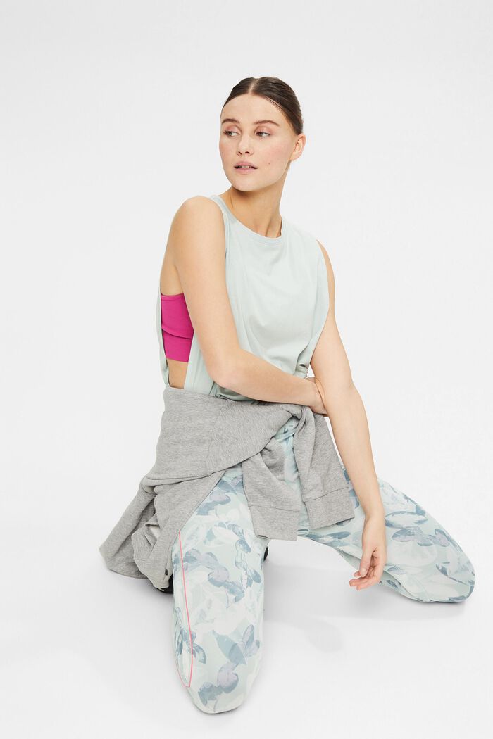 Made of recycled material: patterned activewear leggings, PASTEL GREEN, detail image number 6