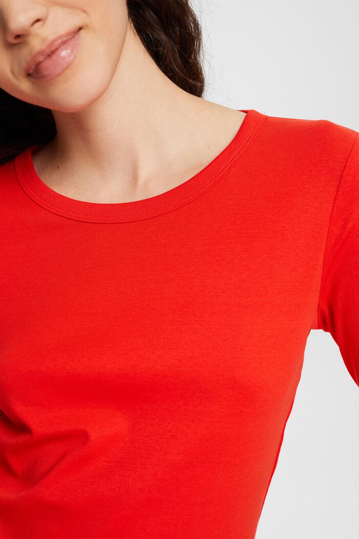 Long sleeve top, RED, detail image number 2