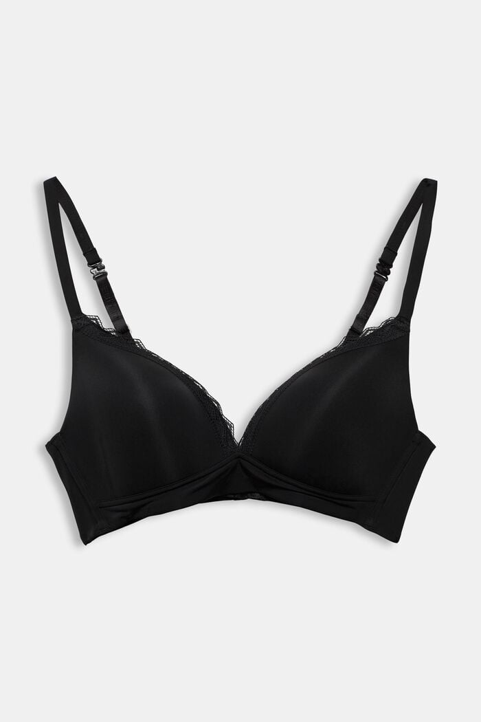 Padded, non-wired soft bra, BLACK, detail image number 4
