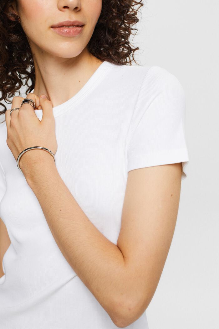 Ribbed jersey t-shirt, WHITE, detail image number 2