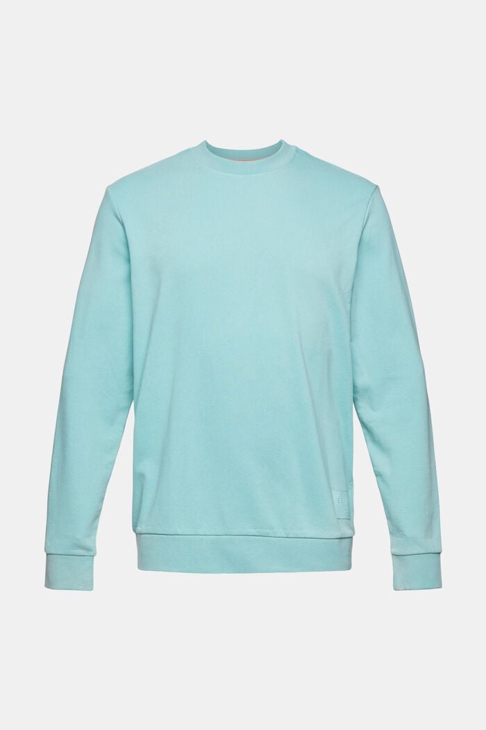 Made of recycled material: sweatshirt with a logo appliqué, LIGHT TURQUOISE, detail image number 6