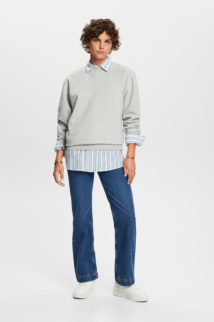 Cotton Blend Pullover Sweatshirt, LIGHT GREY, detail image number 5