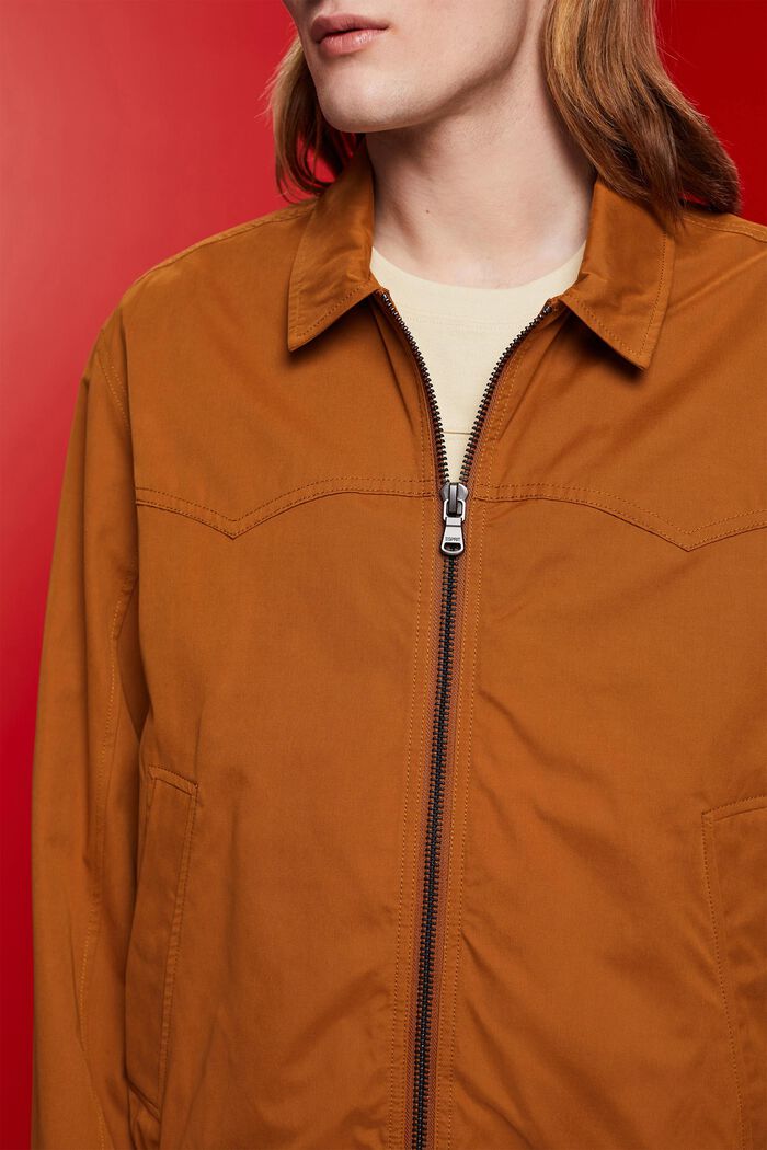 Bomber jacket with turn-down collar, BROWN, detail image number 2