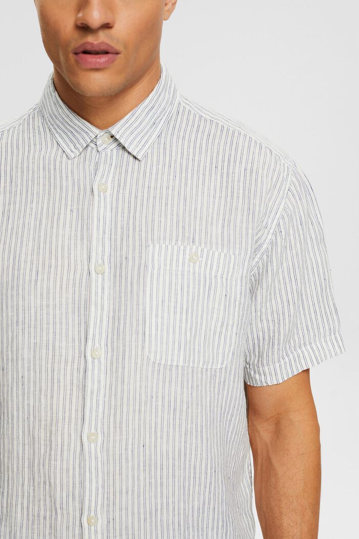 Striped linen shirt, BRIGHT BLUE, detail image number 2