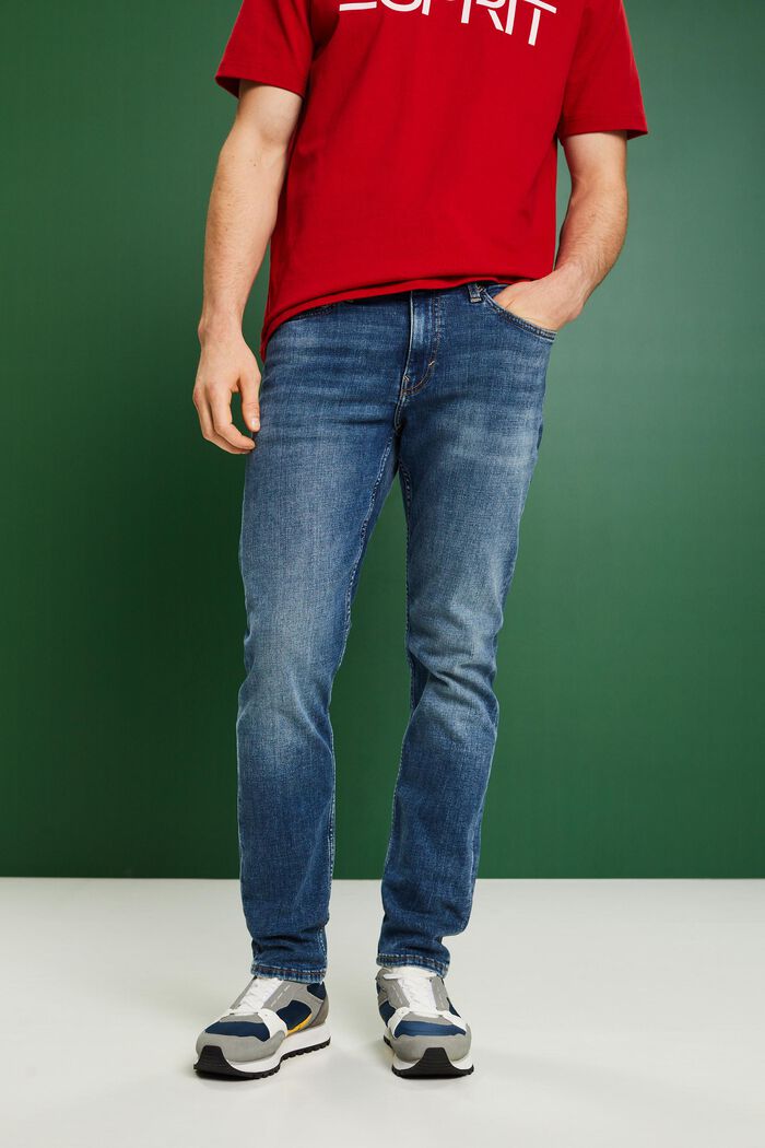 Mid-Rise Slim Fit Jeans, BLUE MEDIUM WASHED, detail image number 0