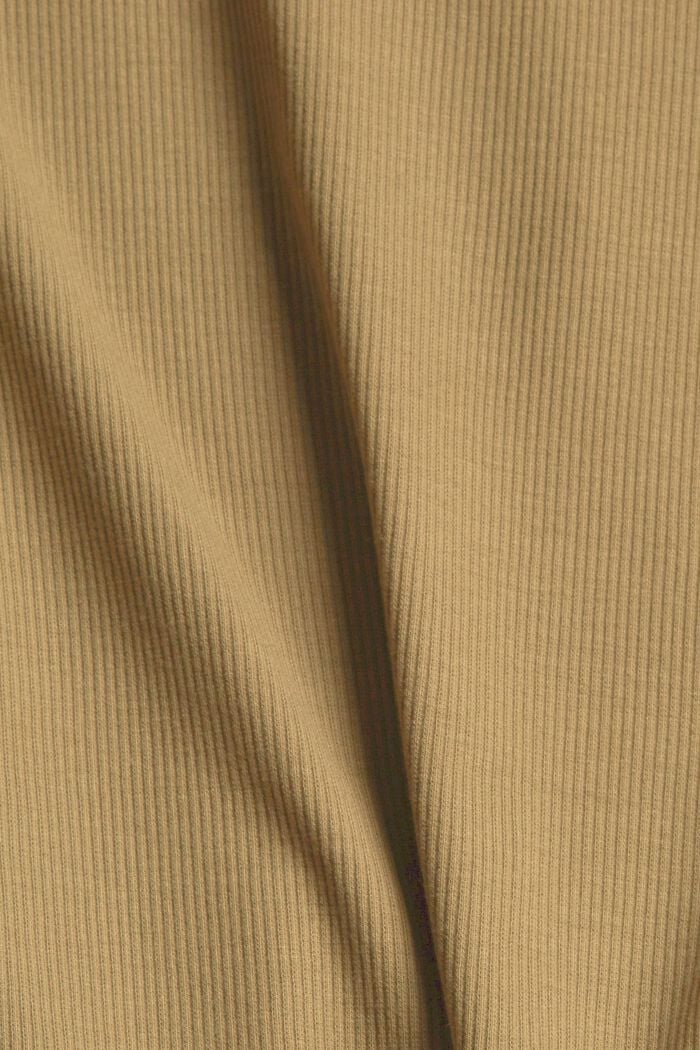Mixed material top with LENZING™ ECOVERO™, KHAKI GREEN, detail image number 4