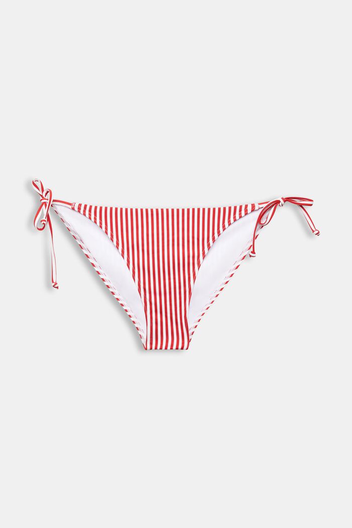 Striped Side-Tie Bikini Bottoms, DARK RED, detail image number 4