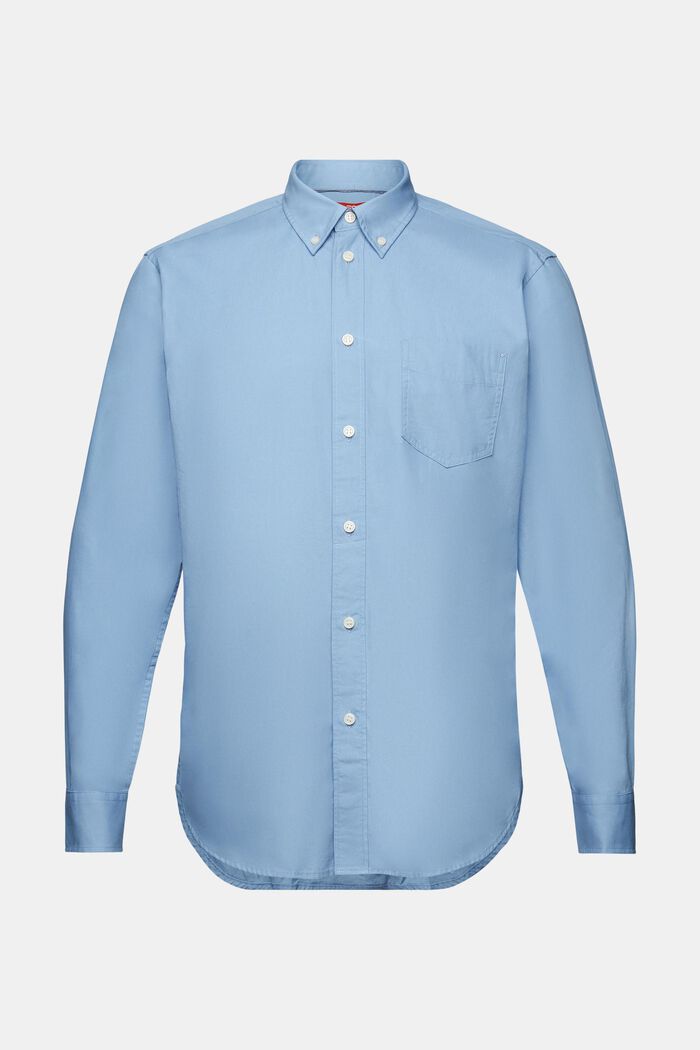 Poplin button-down shirt, 100% cotton, LIGHT BLUE, detail image number 7