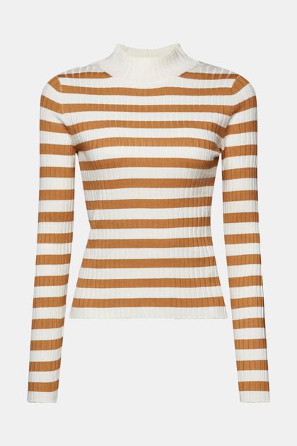 Striped rib-knit jumper