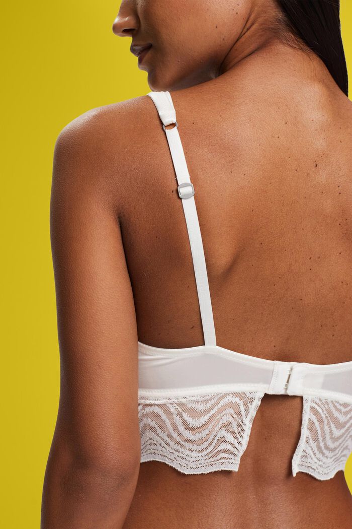 Wireless bra with wide lace trim, OFF WHITE, detail image number 3