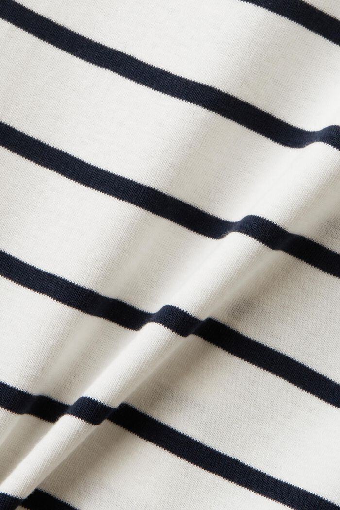 Striped Round Neck Cotton Top, OFF WHITE, detail image number 5