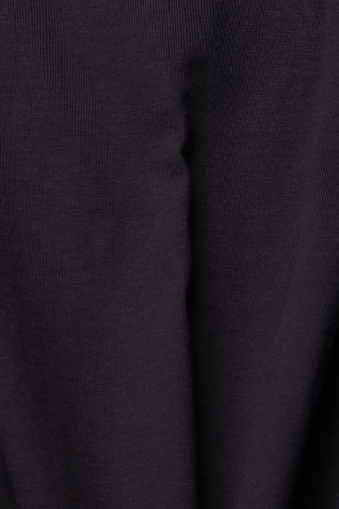 Short V-neck T-shirt, BLACK, detail image number 4