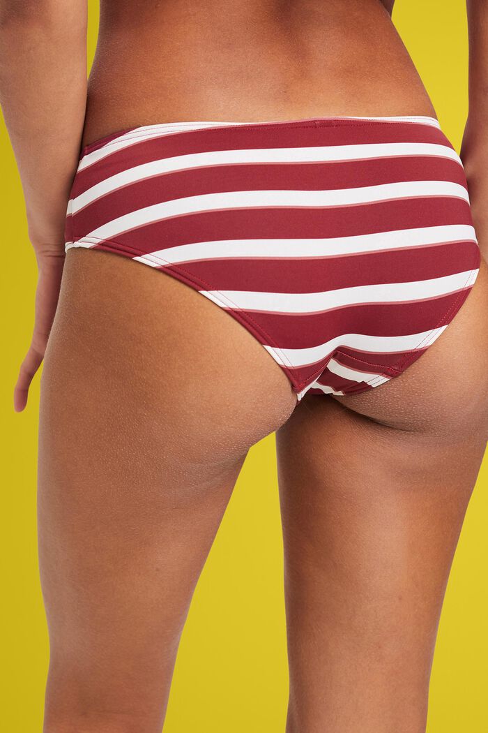 Striped hipster bikini bottoms, DARK RED, detail image number 3