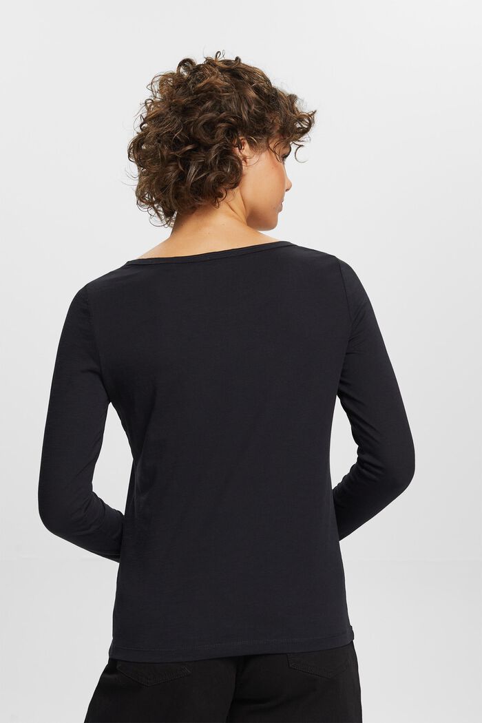 Jersey Long-Sleeve Top, BLACK, detail image number 3